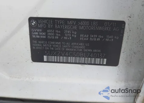 2011 BMW X5 xDrive35I/xDrive35I Premium/xDrive35I Sport Activity from USA, damaged, VIN 5UXZV4C50BL740137